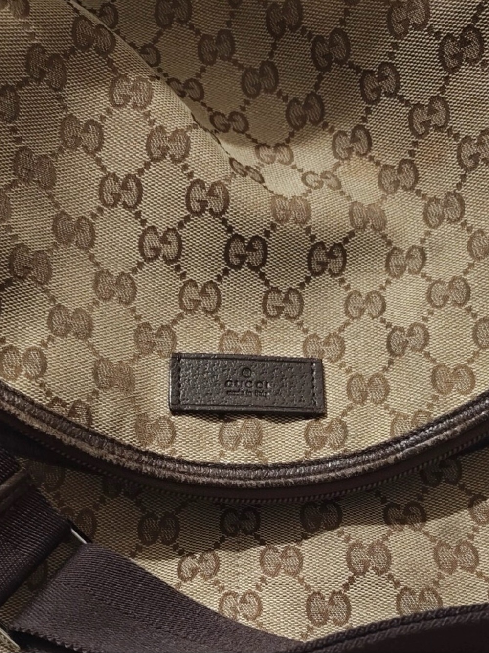 Gucci Beige and Brown GG Logo Crossbody